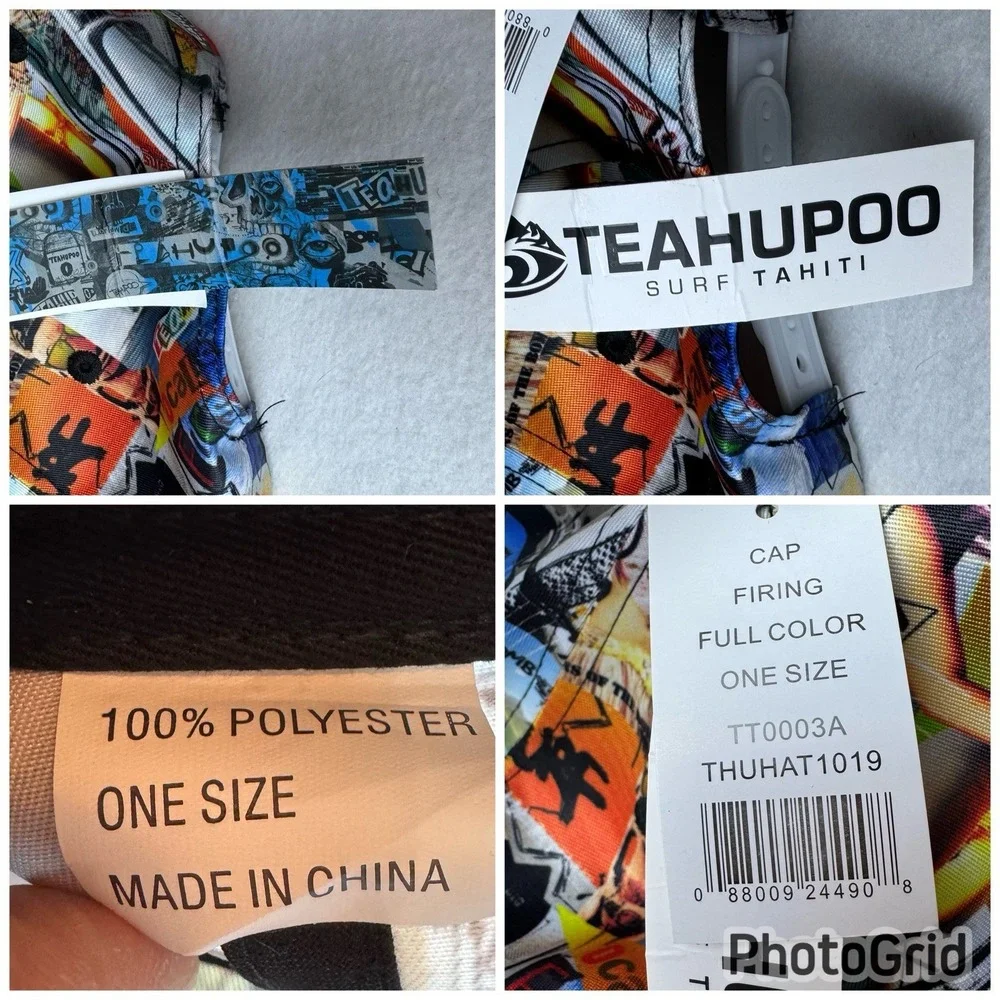New Teahupoo Tahiti Hat AOP Firing Full Color SnapBack Cap Adjustable Surf Beach